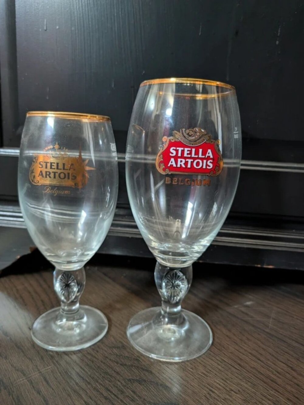 Stella artois beer chalice glass x2 barware